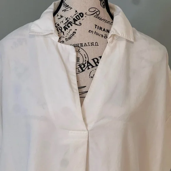 Madewell Courier Button-Back Shirt | White | Size M | Preowned - Picture 11 of 15